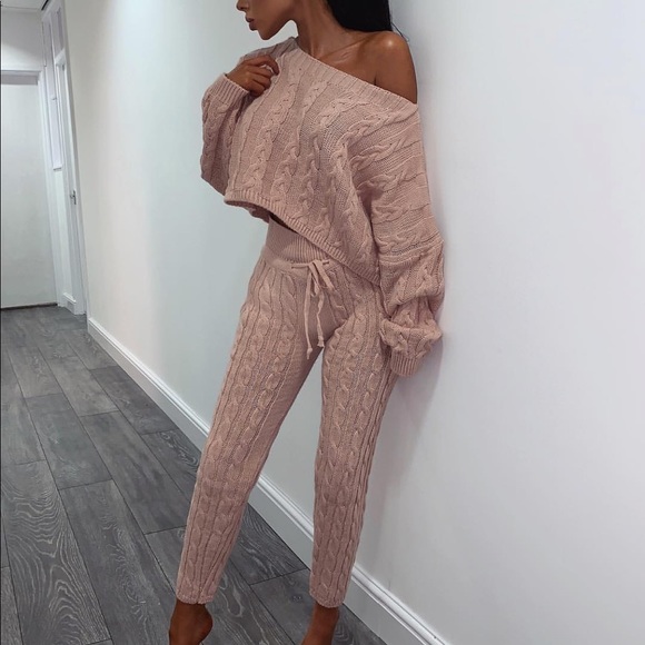 Pants - Crop Knit Sweater Set